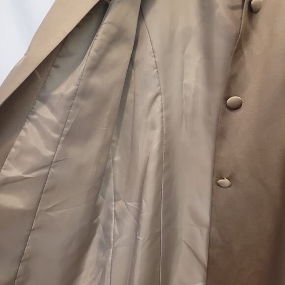 Talbots 100% Silk Caramel Jacket Women’s Size 10 Lightweight Button Front Coat - Picture 5 of 11